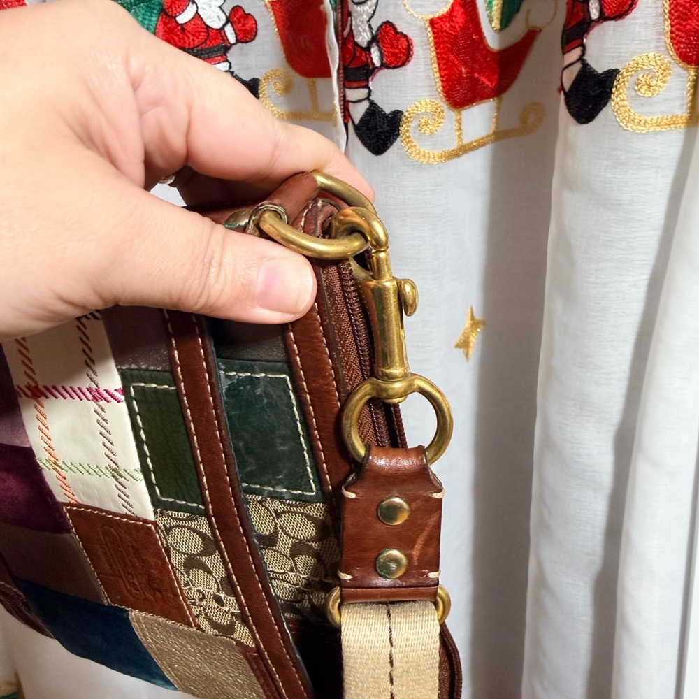 Coach Holiday Patchwork Leather Suade - image 7